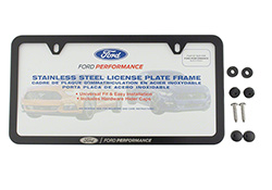 FORD PERFORMANCE SLIM LICENSE PLATE FRAME-BLACK STAINLESS STEEL