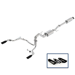 2015-2020 F-150 2.7L, 3.5L & 5.0L CAT-BACK SPORT EXHAUST SYSTEM - REAR EXIT, BLACK CHROME TIPS