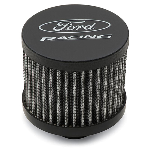 "FORD RACING" BREATHER - BLACK CRINKLE FINISH - UNSHIELDED