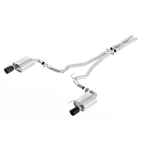 2015-2017 MUSTANG GT 5.0L CAT BACK SPORT EXHAUST SYSTEM - BLACK CHROME TIPS